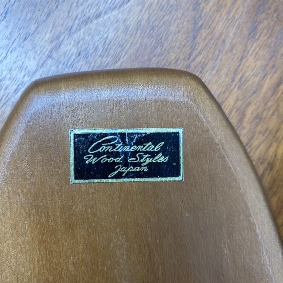 Vintage Wood Serving Tray Set 4 Continetal Wood Japan Appetizer MCM Horderves - Picture 5 of 5